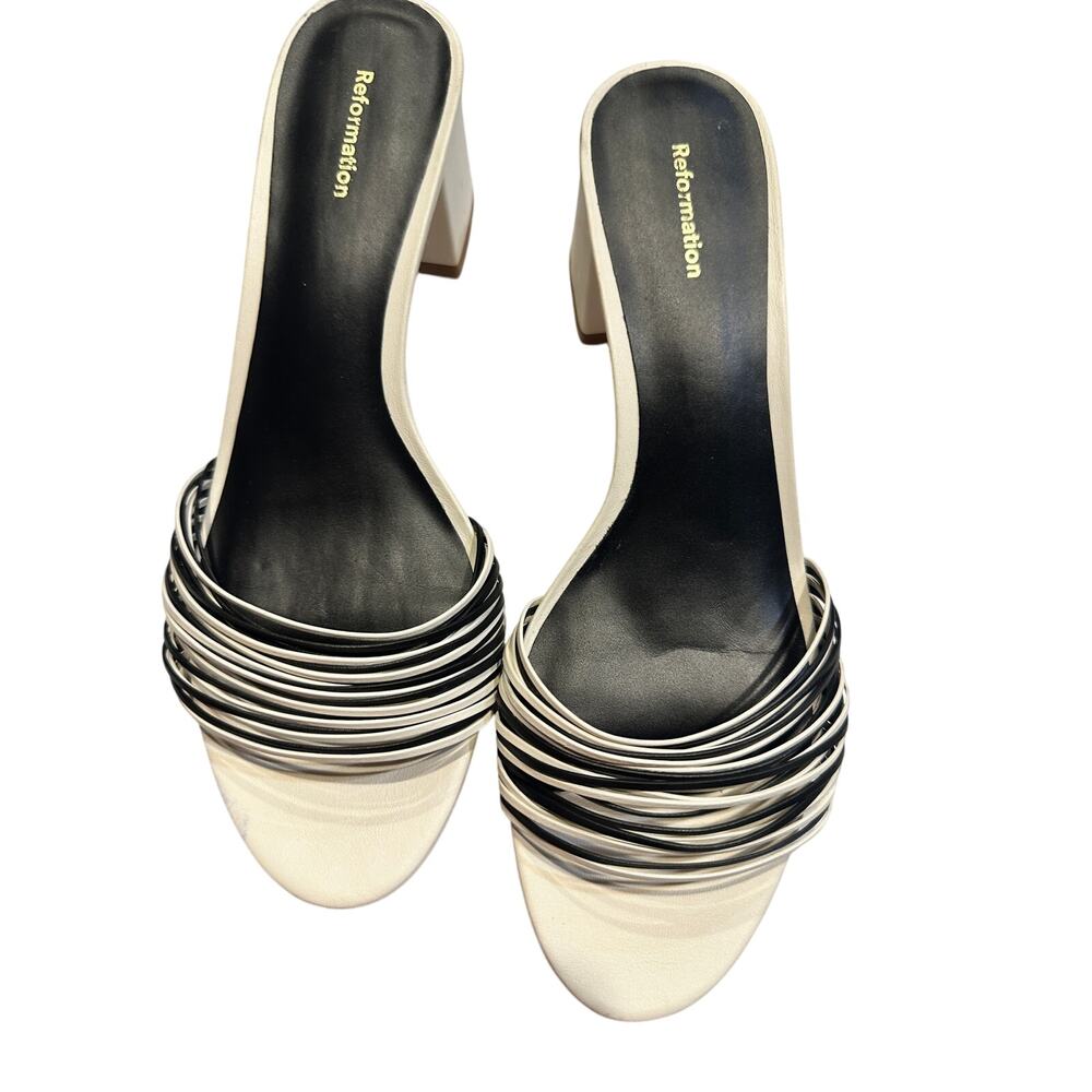Reformation black and white sandals size 9